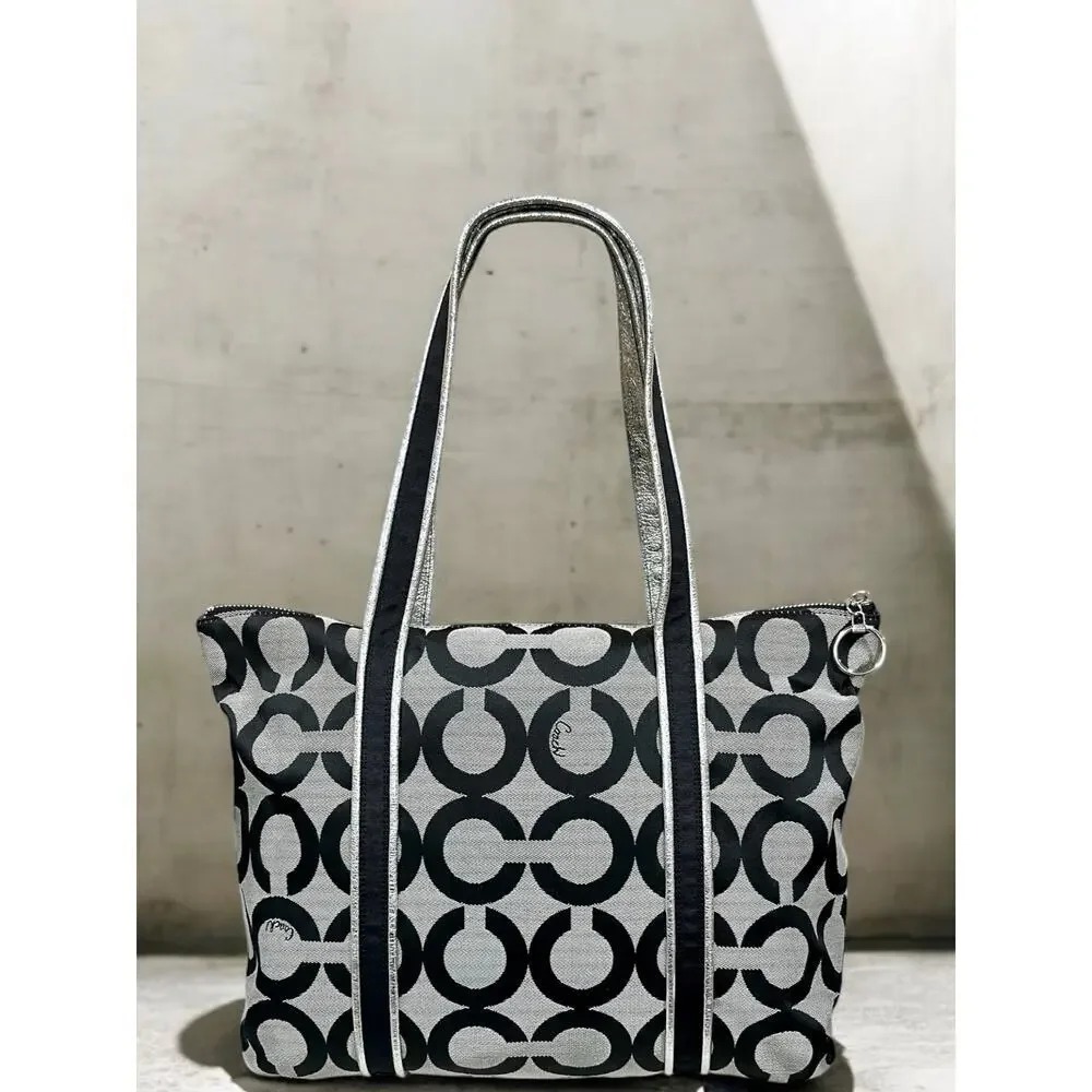 Y2K Coach 13826 Poppy OP Art Signature Tote & Applique Wristlet Set